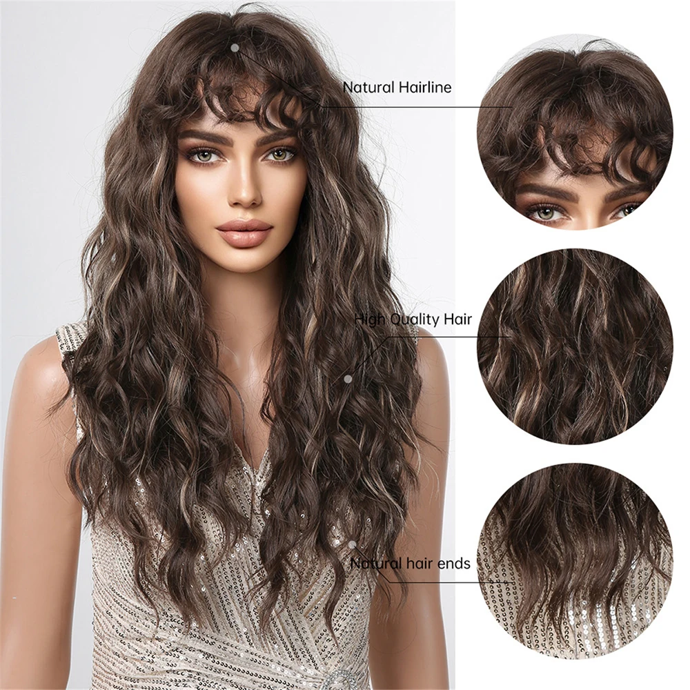 para Mulheres, Cabelo Encaracolado, Castanho e Preto,