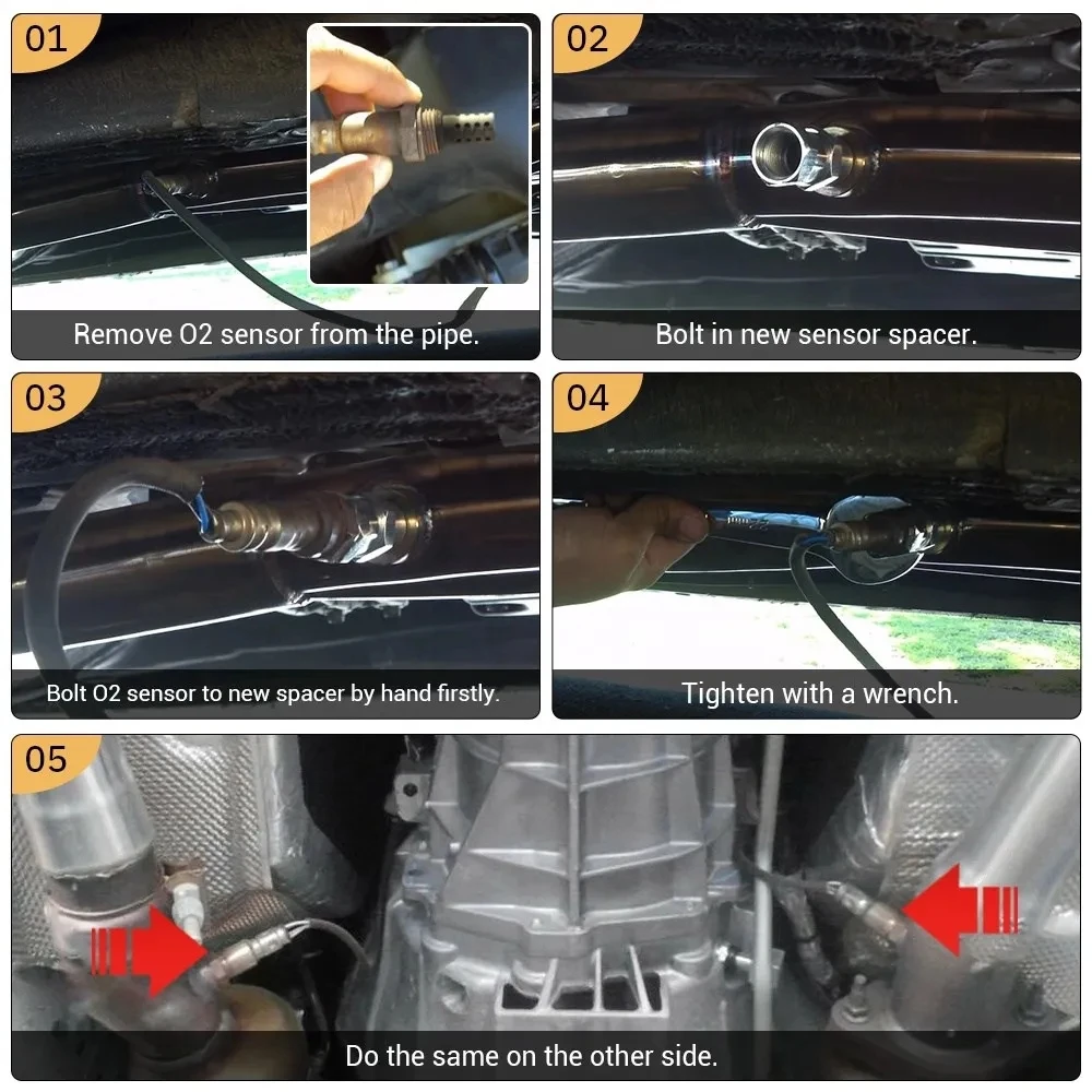 M18x1.5 Oxygen Sensor Lambda O2 Extension Extender Spacer Adapter Exhaust Steel Oxygen Sensor Spacer P0420 P0430 1Pcs/2Pcs