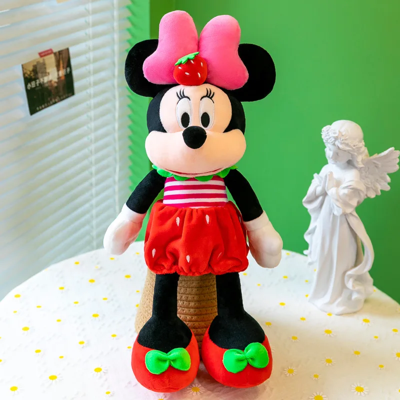thumbnail image 1 of MINISO 40cm Disney Cartoon Anime Mickey Minnie Stuffed Plush Doll Kawaii Strawberry Mickey Mouse Doll Children's Birthday Gifts, 1 of 5