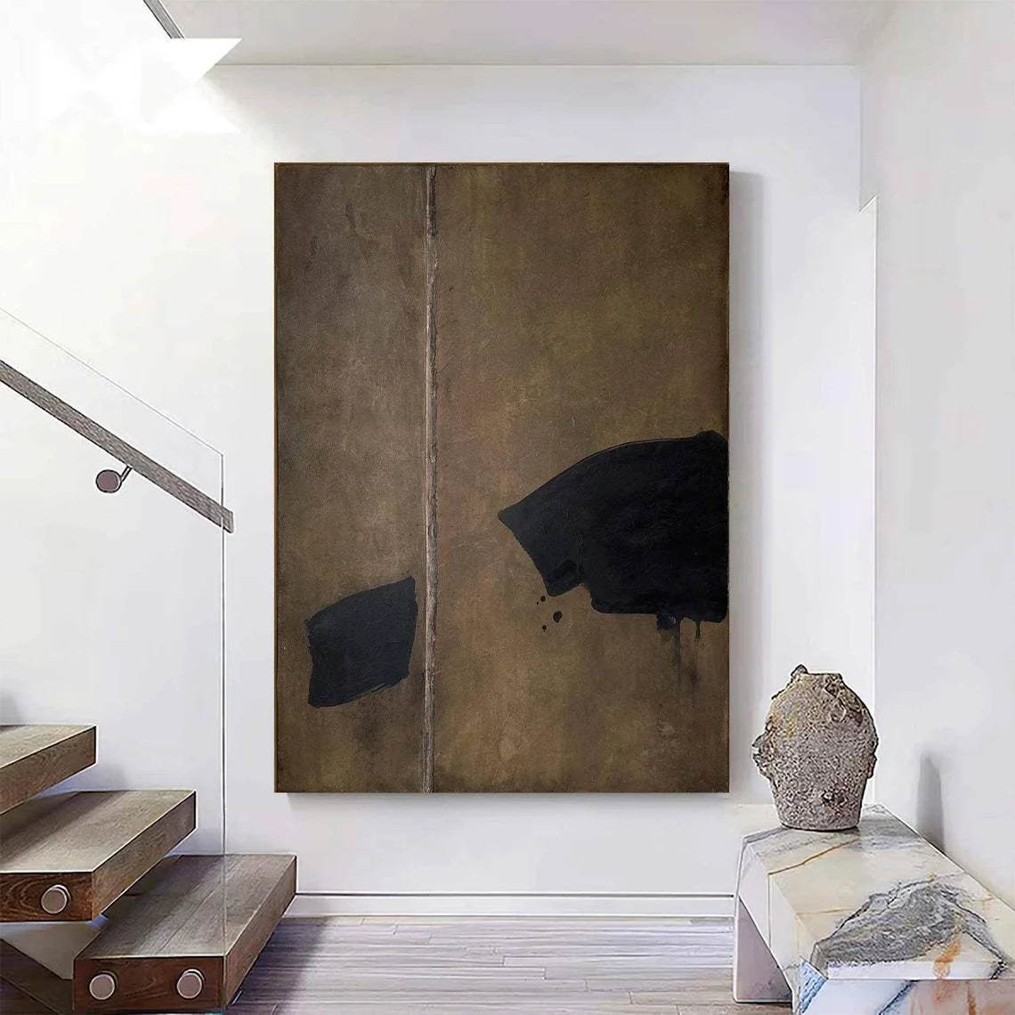 Wabi-Sabi Wall Art Black Beige Abstract Painting Medieval Black Beige Handmade Canvas Oil Painting Black Minimalist Wall Decor Wabi-Sabi Wall Art Black Beige Abstract Painting Medieval Black Beige Handmade Canvas Oil Painting Black Minimalist Wall Decor