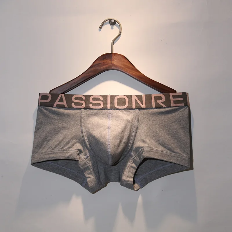 Men Trunks Cotton Underwear Pouch Bulge Underpants Male Boxer Fashion Letter Slip Homme Breathable 3D Crotch Panties Knickers