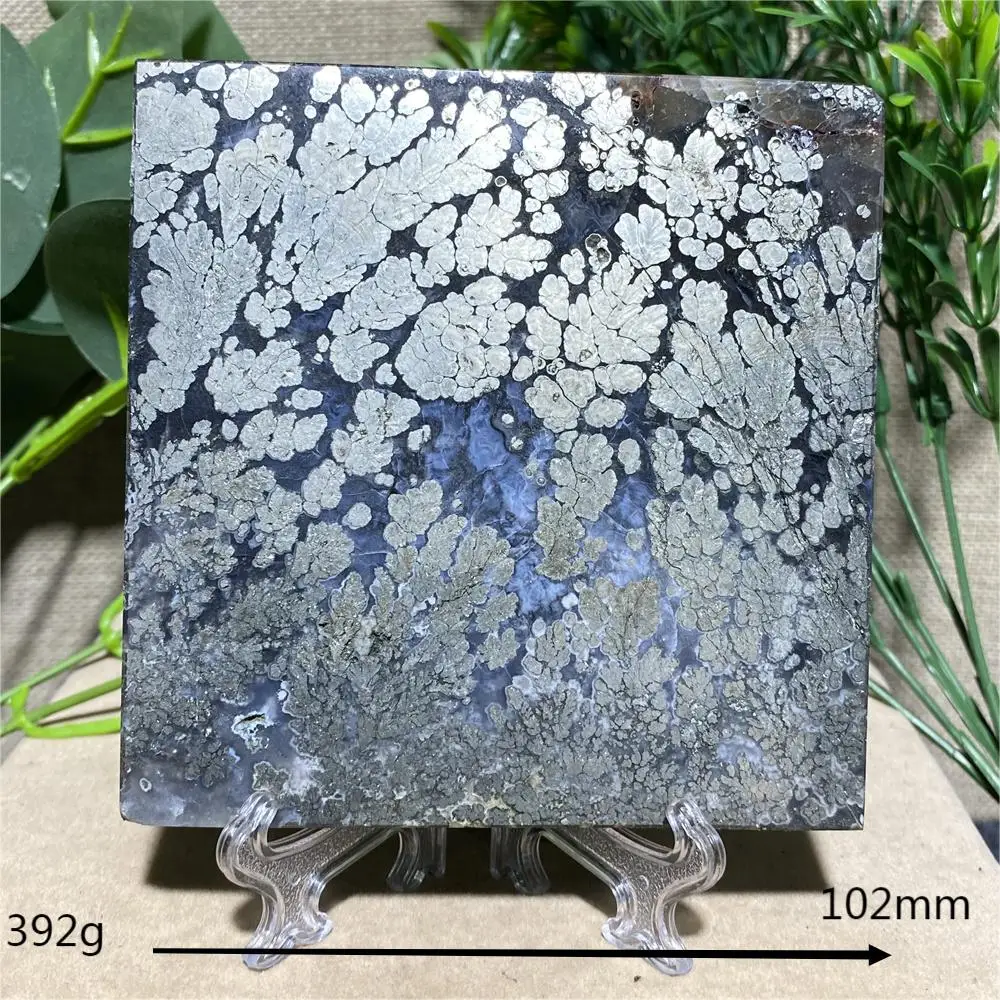 Natural Crystal Slab Maecasite Agate Stones Section Gemstone Meditation Room Home Decoration Geode Witchcraft Feng Shui +Stand 2