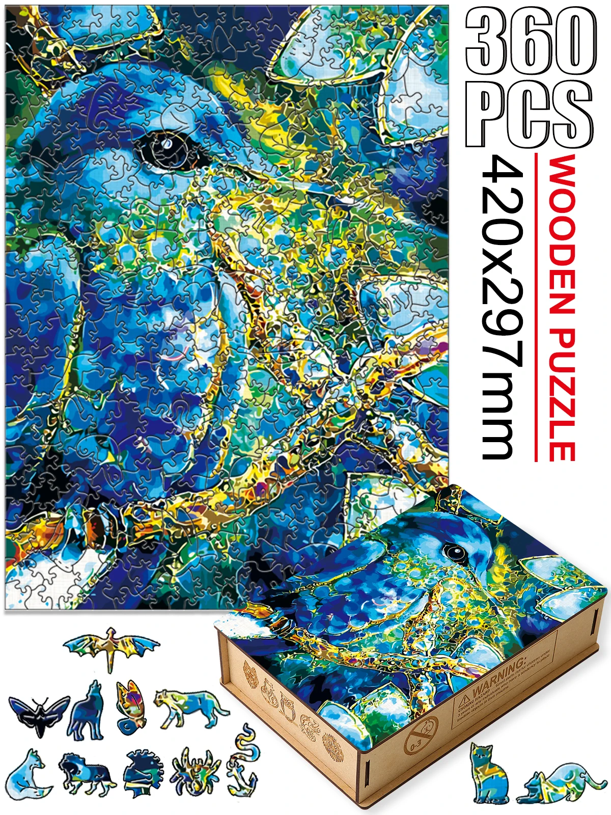 Puzzle Enfant Forme Animaux Sirene Jouet 128 Pieces Jigsaw Puzzle
