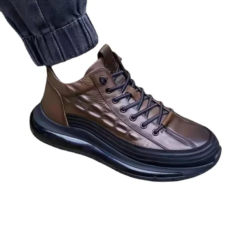 Men Sneakers Spring Autumn New Platform Comfortable Mid-cut Men's Casual Shoes Lightweight Shock Absorption Men Vulcanized Shoes 5