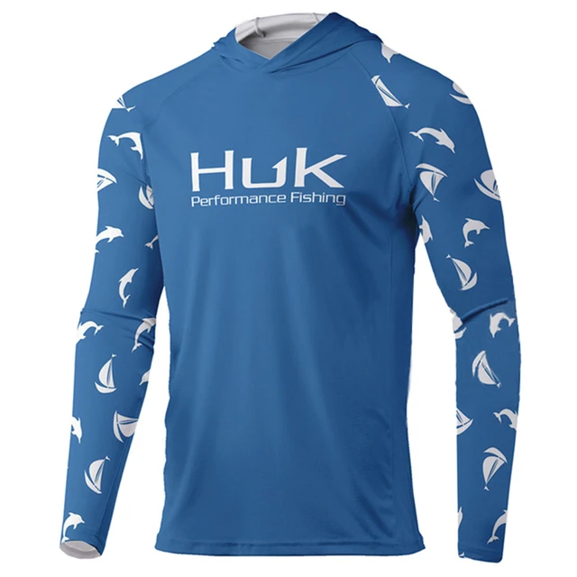 HUK Fishing Shirts Men's Outdoor Summer Long Sleeve Hoodie UPF 50+ T-shirt  Tops UV Protection Fishing Clothes Camisa De Pesca - AliExpress