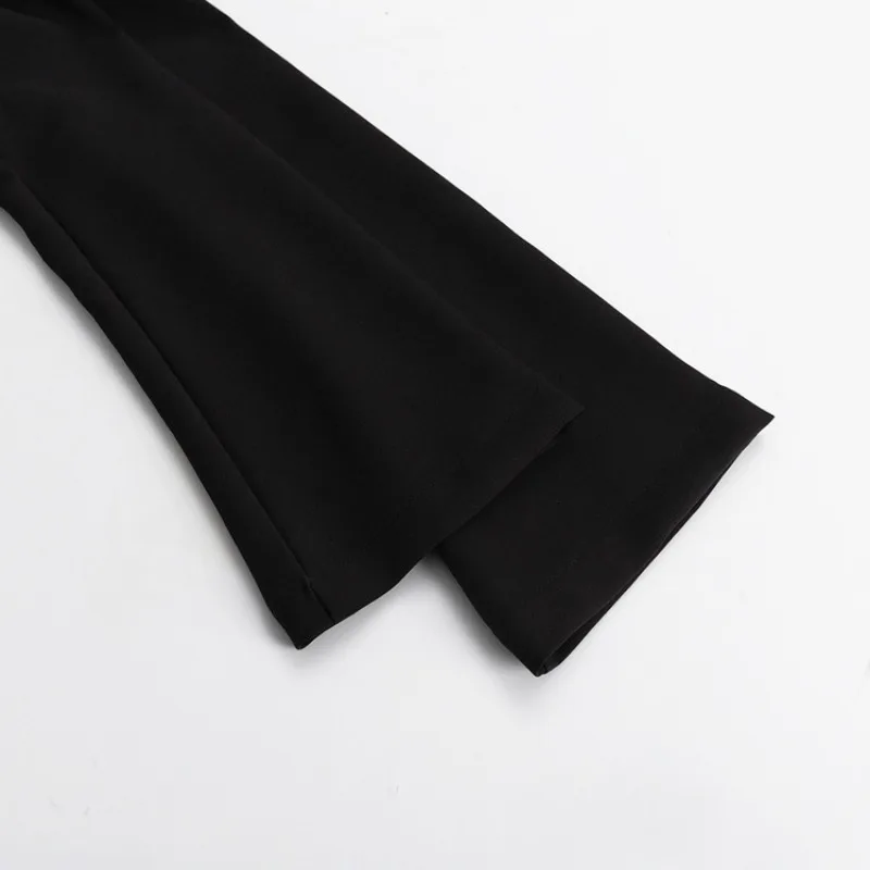 Vestido negro con cremallera y aberturas laterales para mujer, elegante y ajustado, estilo retro, para fiesta y noche.