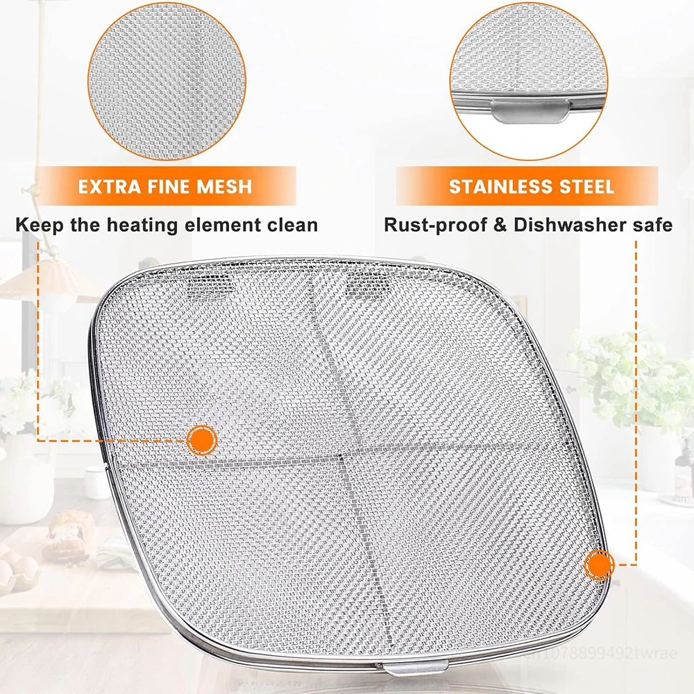 Stainless Steel Splatter Shield for Ninja Foodi AG301 Replacement Fine Mesh Splatter Screen for Ninja Foodi 5 in1 Indoor Grill