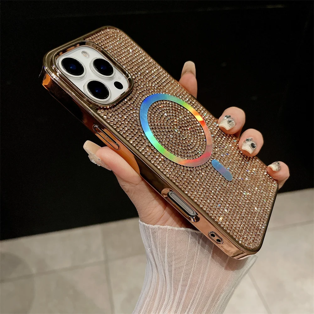 Diamond Bling Glitter Magnetic Wireless Charging Phone Case