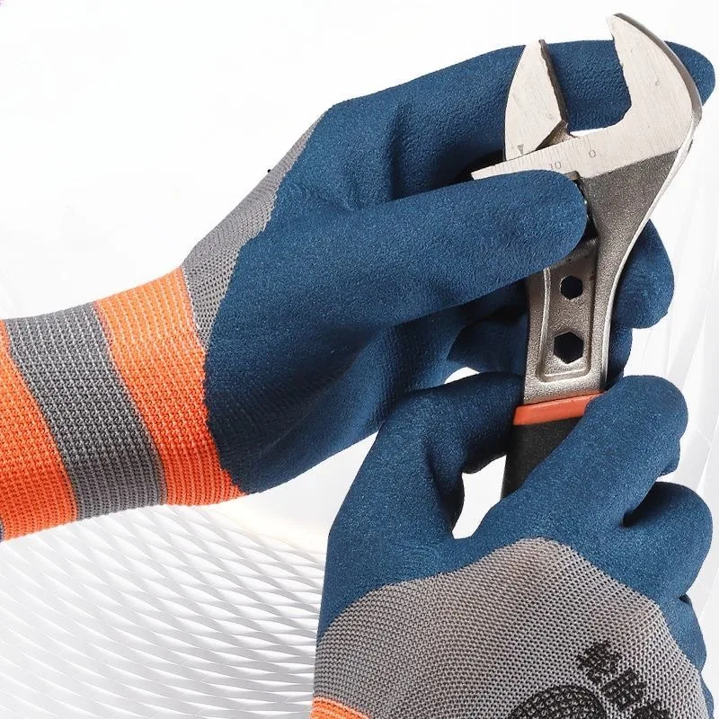 Non-slip Wear-resistant Breathable Nylon Gloves Industrial Labor Building Construction Safety Work Gloves for Garden Repairing