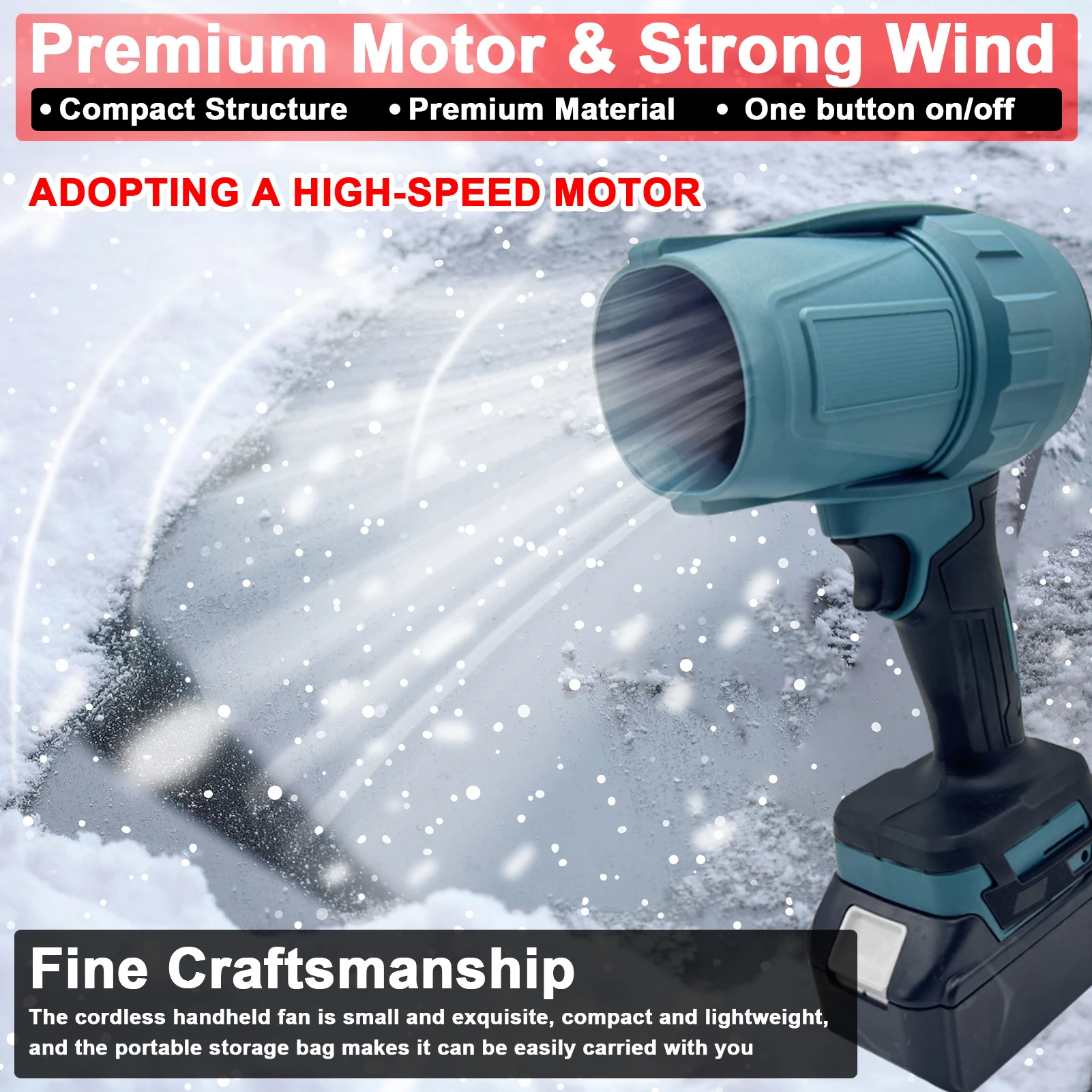 Brushless/Brush 1000W Electric Turbo Blowers Jet Fan 200M/S Violent Car Dryer Handheld Dust Blowing Tool for Makita 18V Battery 4