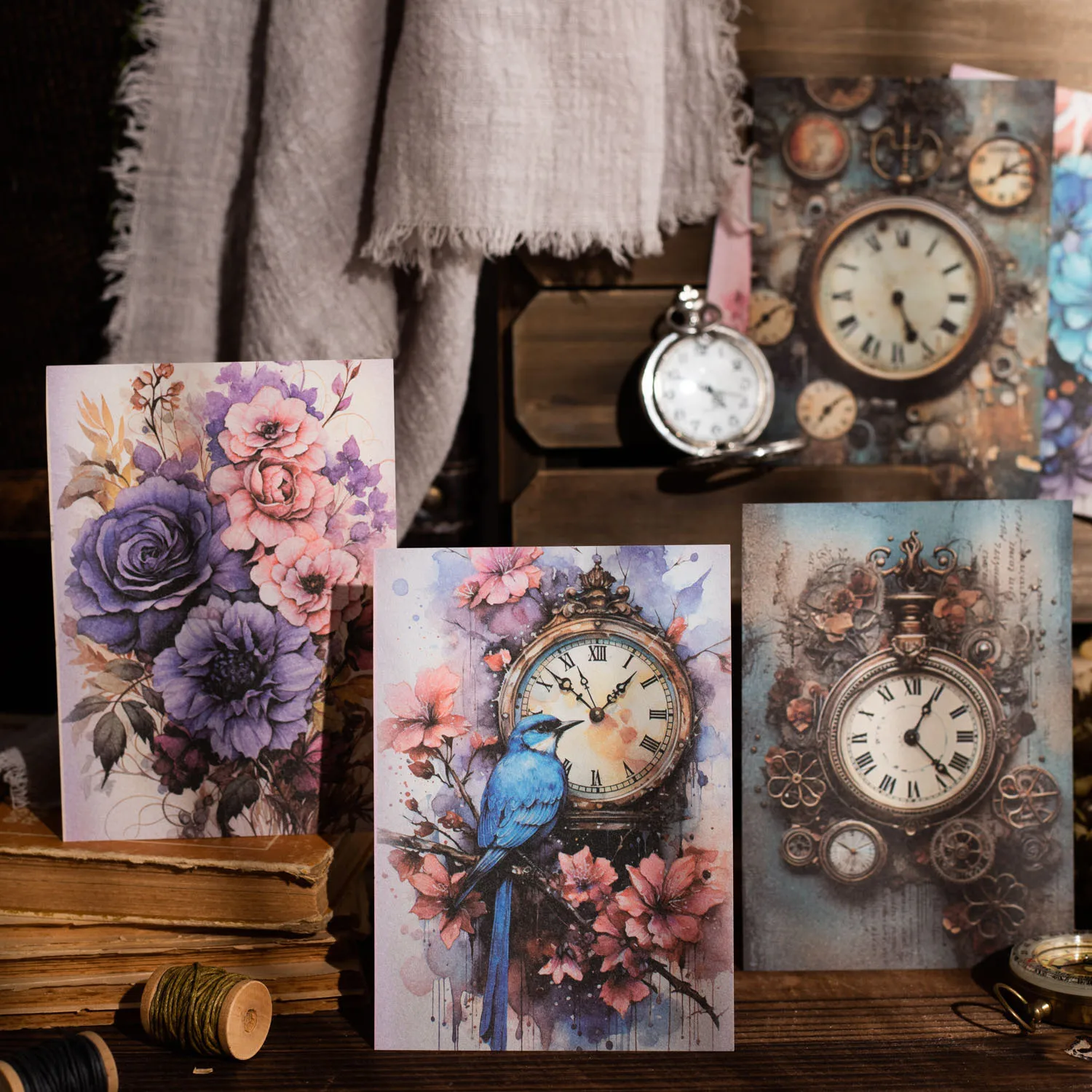 30 pcs Vintage Clock theme material paper Scrapbooking accessories Planner Decorative Diary Scrapbooking Background paper
