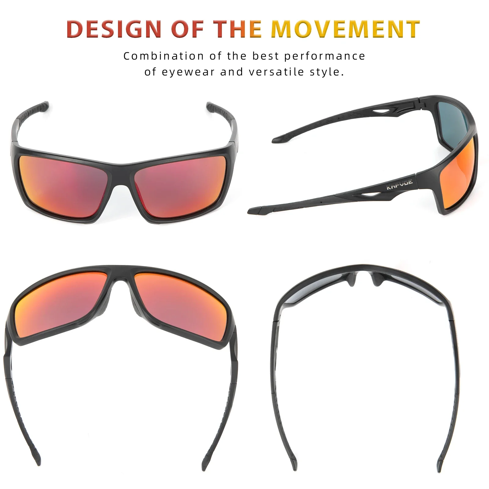 Kapvoe Polarized Sunglasses Fashion Outdoor Sports Uv400 Glasses Camping Fishing Goggles Hiking Running Glasses for Men Cycl