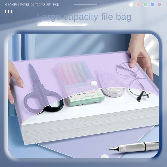 Eco-Friendly Expandable Plastic File Folder - 6 Colors, Snap Closure, Waterproof & Durable For Office & School