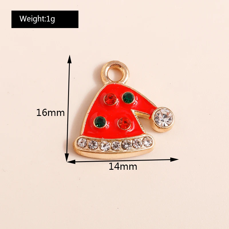 Leslie 10 stücke 23*17mm Cartoon Weihnachten Santa Claus Charms Für Schmuck Machen Diy Nette Weihnachten Ohrring Armband neceklcae Anhänger – Detail 18