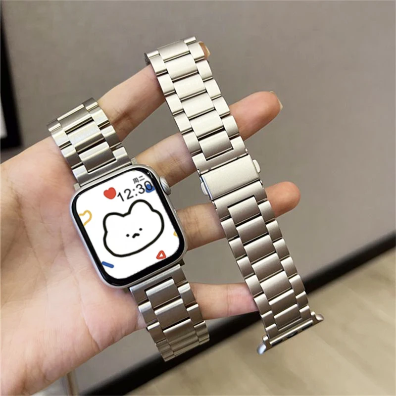 Premium Stainless Steel Watch Band - Sleek Metal Strap with Adjustable Design