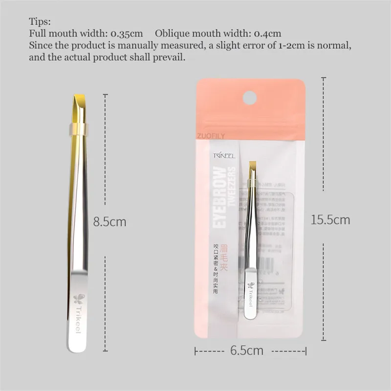 Stainless Steel Flat/Slant Tip Multifunction Tweezer Eyebrow Tweezer Face Hair Removal Make Up Tool False Eyelashes Tweezer Tool images - 6