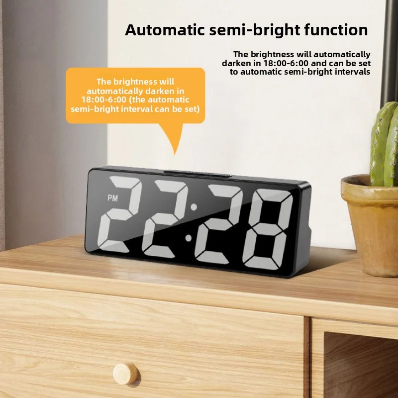 Enhanced Digital LED Alarm Clock with Temperature Display and Adjustable Brightness
