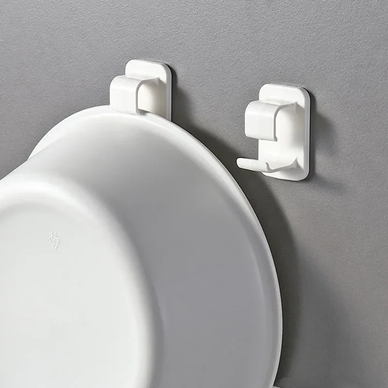 Washbasin Hooks Adhesive Hooks Storage Rack Wall-Hung Washbasin Holder Home Bathroom Kitchen Supplies 2pcs