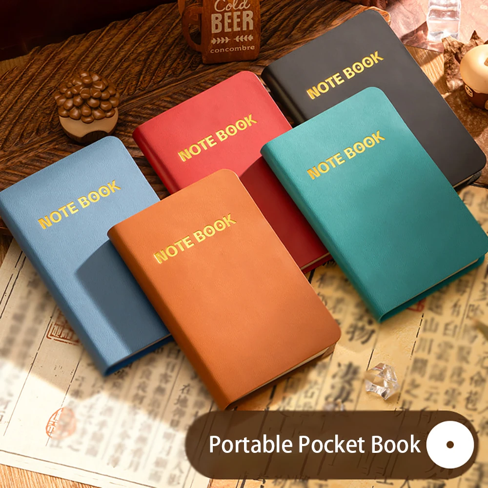 Elegant A7 Leather Pocket Notebook - Portable and Stylish Diary