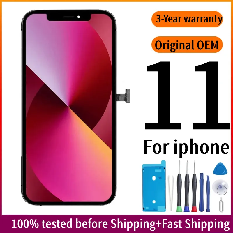 

Original OLED 11 Screen Display For iPhone 11 OLED Display Touch Screen Digitizer Assembly 3D Touch True Replacement Screen