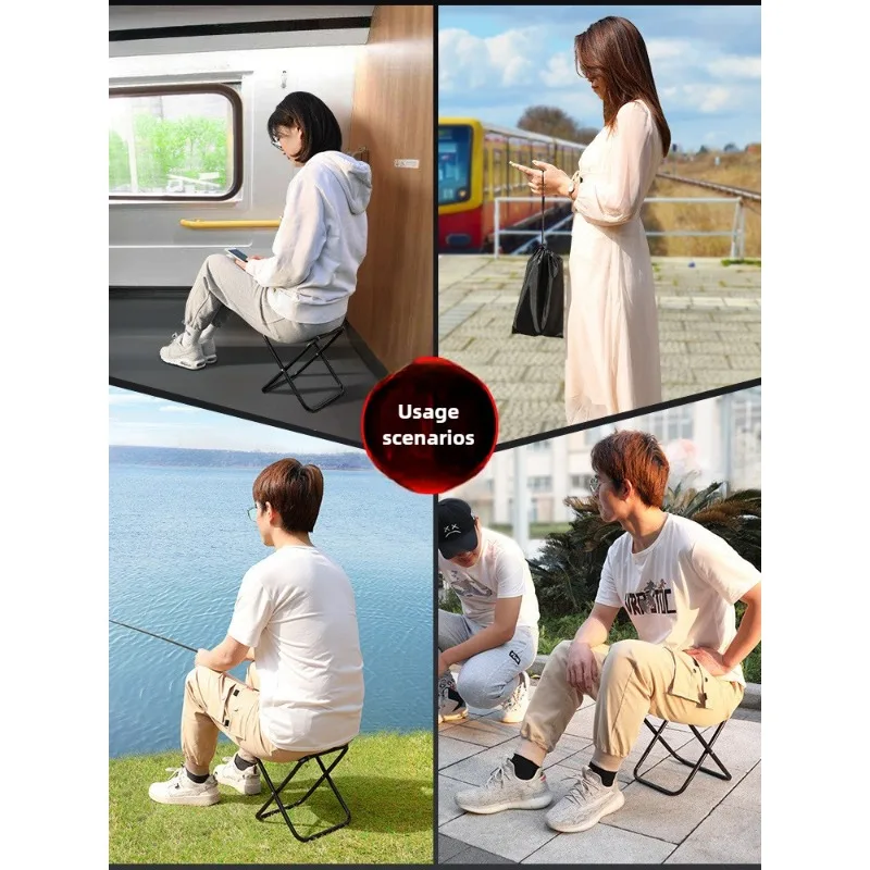 Outdoor Portable Folding Chair War Readiness Bench Fishing Small Stool Travel Camping Mazar Stool Ultra Light Leisure
