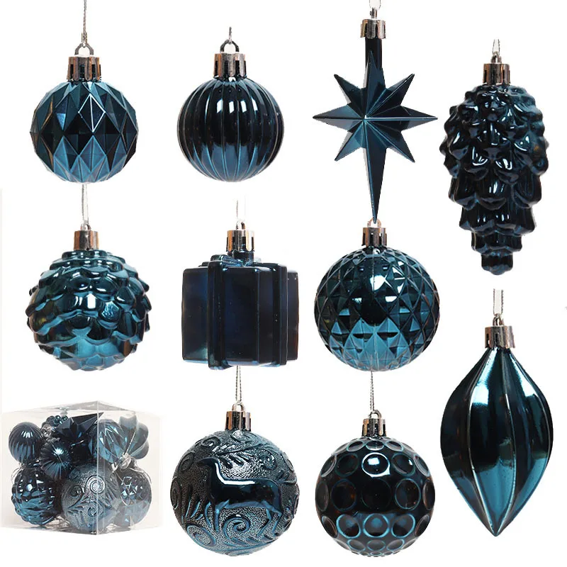 thumbnail image 1 of Bola decorativa para árbol de Navidad de forma especial, plástico galvanizado, suministros para colgantes, 1 of 5