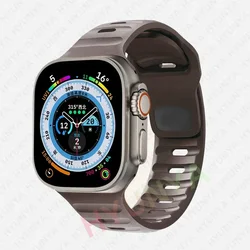Elegant Silicone Watch Strap - Premium Accessory for 38mm 40mm 41mm (Coffee)