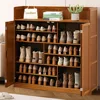 Bamboo Shoe Storage Cabinet with Doors, 7 Tier Free Standing Shoe Rack, 36-40 Pairs Cabinet, Entryway Organizer 1