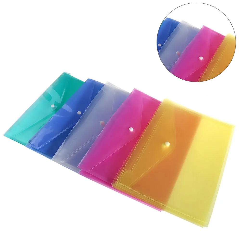 24Pcs 문서 정리 파일 폴더 투명 봉투 폴더 클래식 A4 크기 찢어짐 방지 방수 사무실 파일 문서