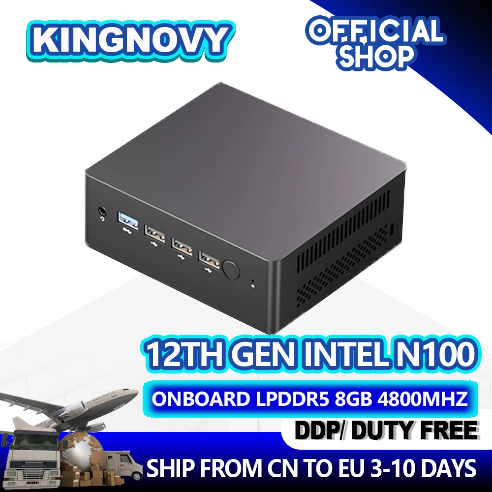 

12th Gen Mini PC Intel N100 Quad Core LPDDR5 8GB 4800Hz Windows 11 Dual RJ45 LAN HDMI2.0 DP 2x4K 4*USB Desktop Gaming Computer