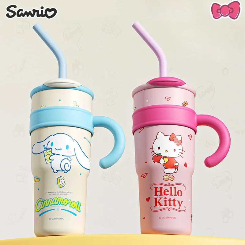 

Новинка, термос с героями аниме Sanrio Mymelody HelloKitty Cinnamoroll полакко, чашка, соломенная чашка, Милый мультяшный подарок на день рождения