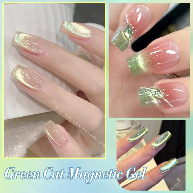 BORN PRETTY 10ml Green Cat Magnetic Gel Ultra Shine Holographic Glitter Semi Permanant Soak Off UV LED Gel Varnish For Manicure 5