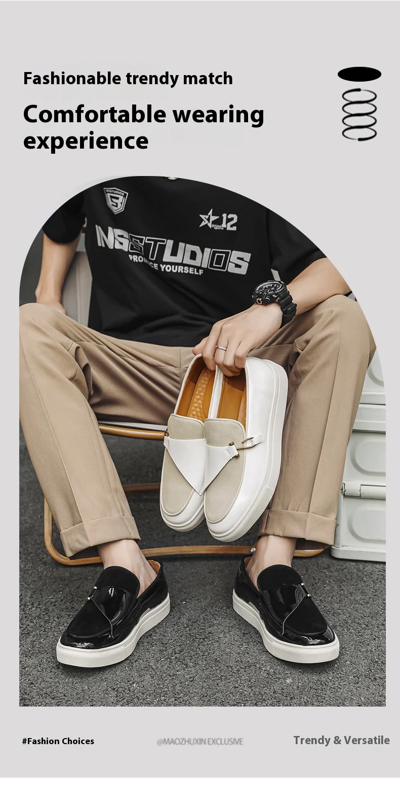Modische Herren-Loafer im klassischen britischen Stil, Mokassins, Herren-Freizeitschuhe, Wildleder, Herren, leicht, bequem, zum Fahren – Detail 4