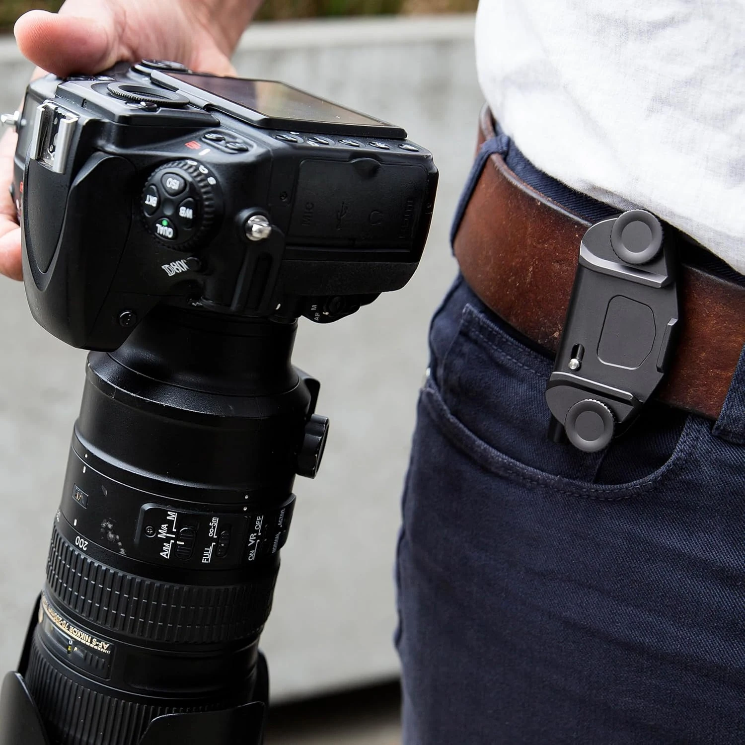 Capture Camera Clip V3, Black with Plate, Holds D SLR, Compact and Point and Shoot Bodies, Secure, Stable and Accessible - 5