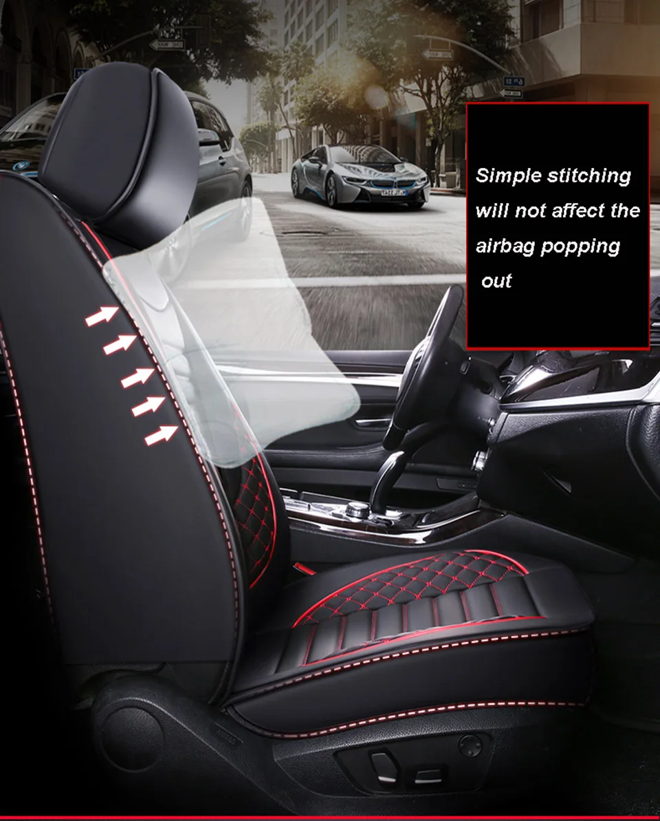 Universal Auto Sitzbezüge Vollen Satz Innen Zubehör Airbag