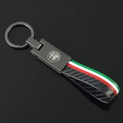 Luxury Leather Car Badge Keychain with Alfa Romeo Logo - Elegant Accessory (9)