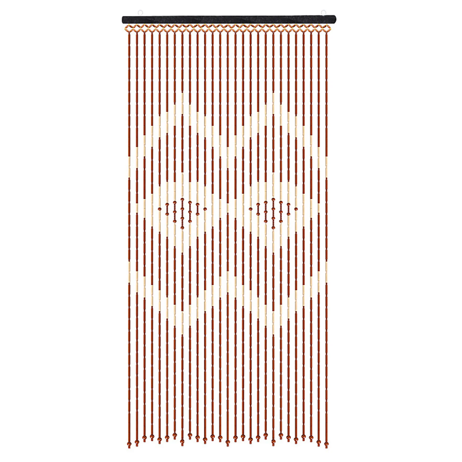 Door Beads Curtain 27 Lines Bamboo Wood Door Curtain 90x175cm Wooden Bead Curtain With Jagged Pattern