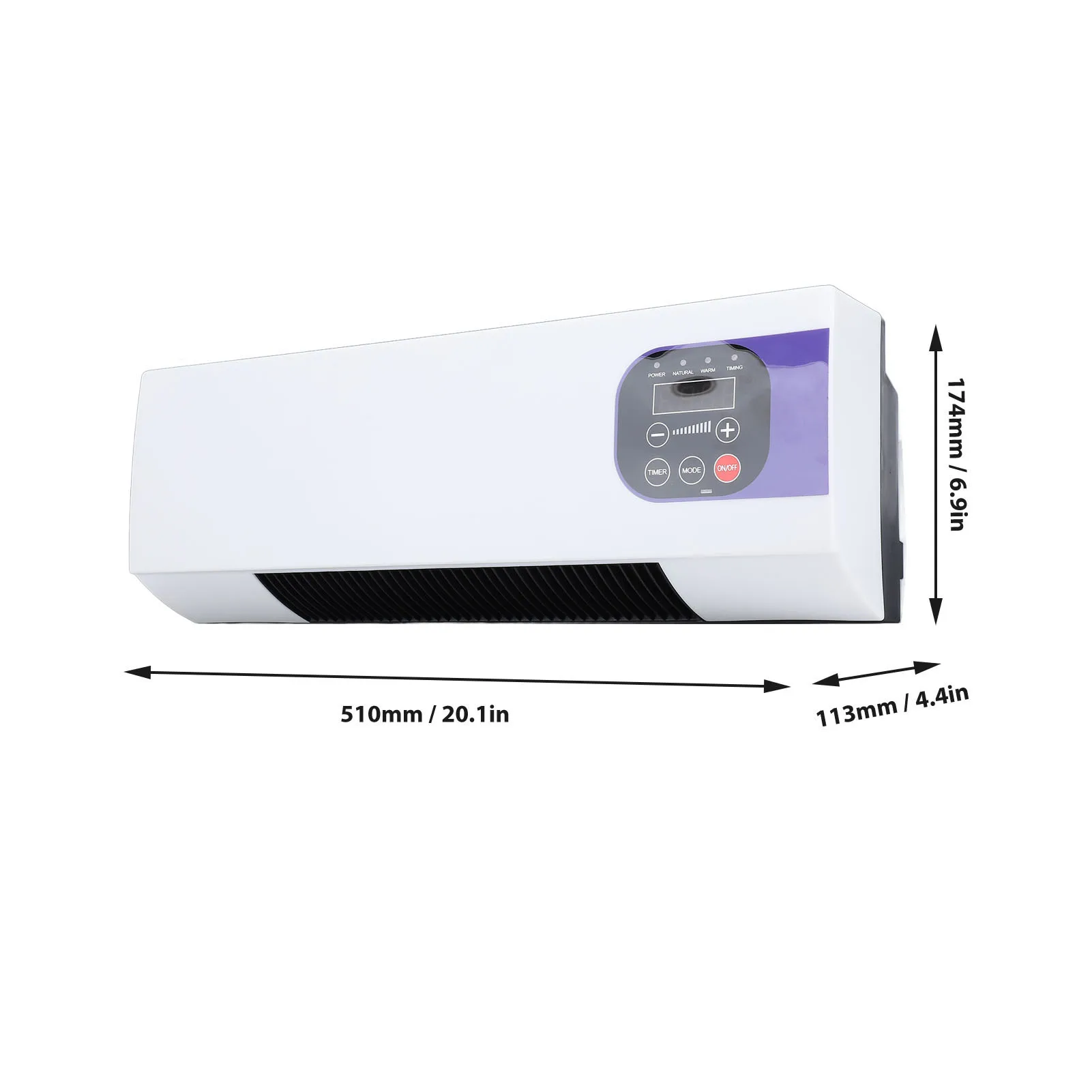 Wall Mounted Heating Machine Dual Use Highly Efficient Electric Wall Heater with Nature Wind Warm Wind for Bathroom Bedroom
