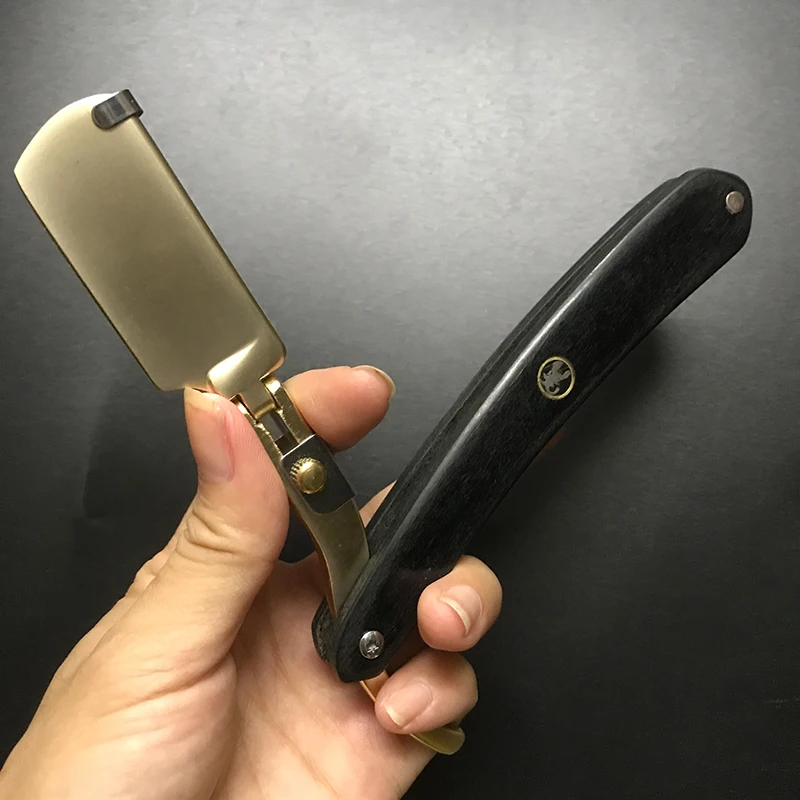 1Pcs Professional Barber Wooden Shaving Razors Manual Salon Haircut Removal Tools Men Beard Shaving Knife Holder Wholesale 4