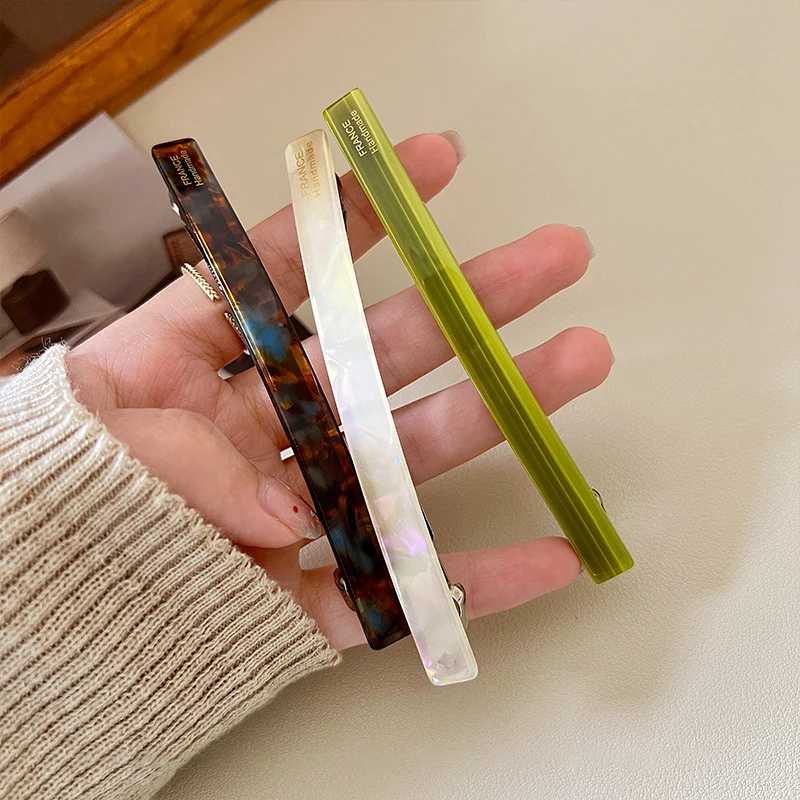Acetat Haarspange Lange Rechteck Geometrische Französisch Clip Hairgrip Elegante Haarnadel Haarspangen Frauen Haarschmuck