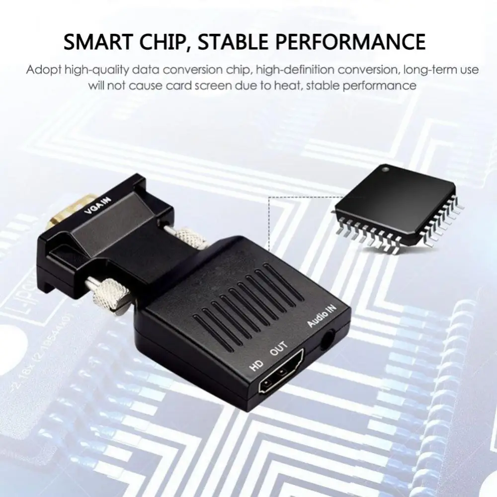 Vga To Hdmi Converter Ultra-small Portable Female To Vga Male With Audio 1080p