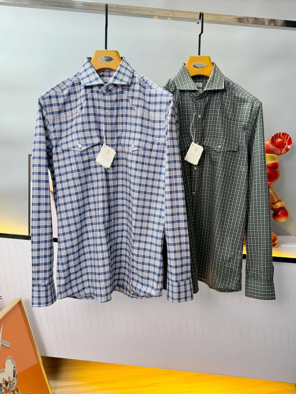 

BILLIONAIRE OECHSLI Shirt BC cotton men 2024 new fashion lattice comfort pocket high-quality Long sleeve shirt size S-XXL