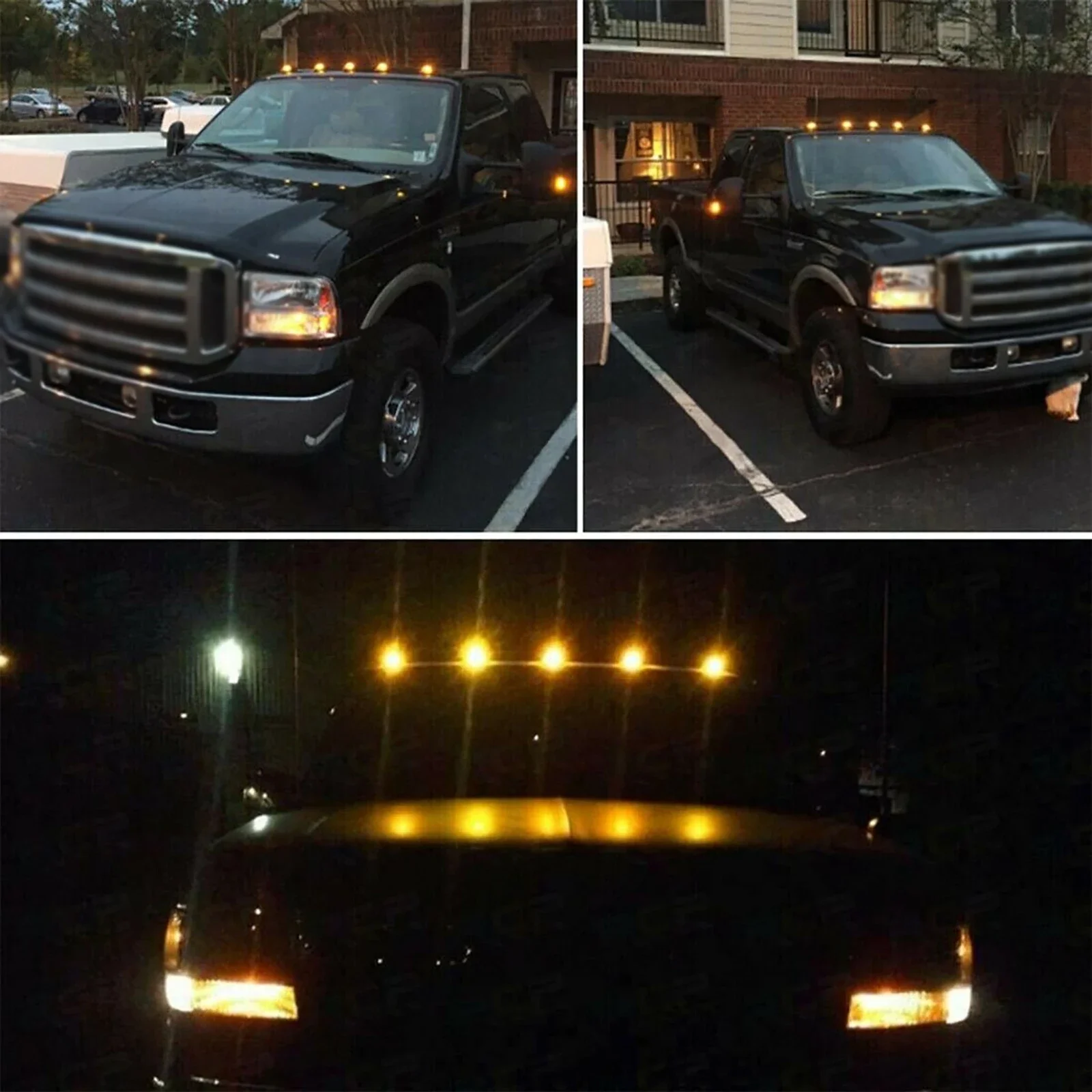 5-Piece White LED Cab Roof Lights For 2003-2016 Dodge Ram Trucks — Clear Lens, DOT Approved - View #2
