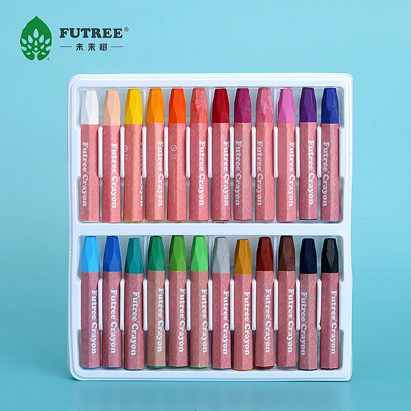 Crayon kindergarten oil painting stick Baby paintbrush 24 colors  stick children's crayon is safe, non-toxic and washable wholes