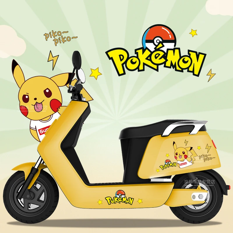 

New Pokemon Pikachui Squirtle Co Branded Elf Cartoon Little Cow Electric Body Car Personalized Anime Decoration Sticker Gifts