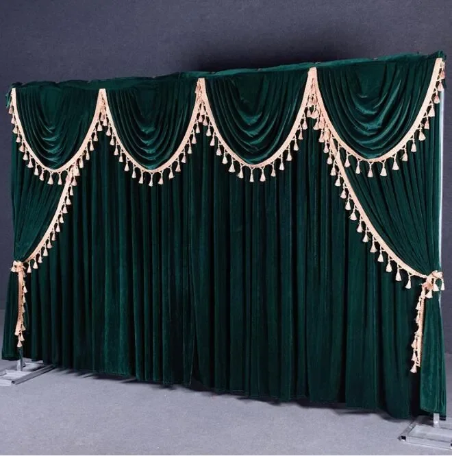 Golden velvet wedding backdrop *4m stage background with curtain excellent quality wedding decorations festive and party supplies