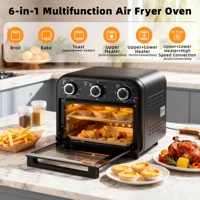 Deli 1300W 6-in-1 Air Fryer Toaster Oven, 13QT Convection Oven for Baking & Air Frying, Stainless Steel 6