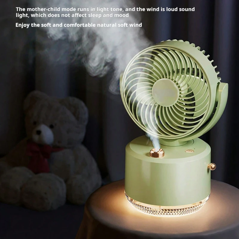 2-in-1 Desk Fan with Humidifier Ultra Quiet, USB Powered Personal Cooling Fan with Mist Mode for Office & Home