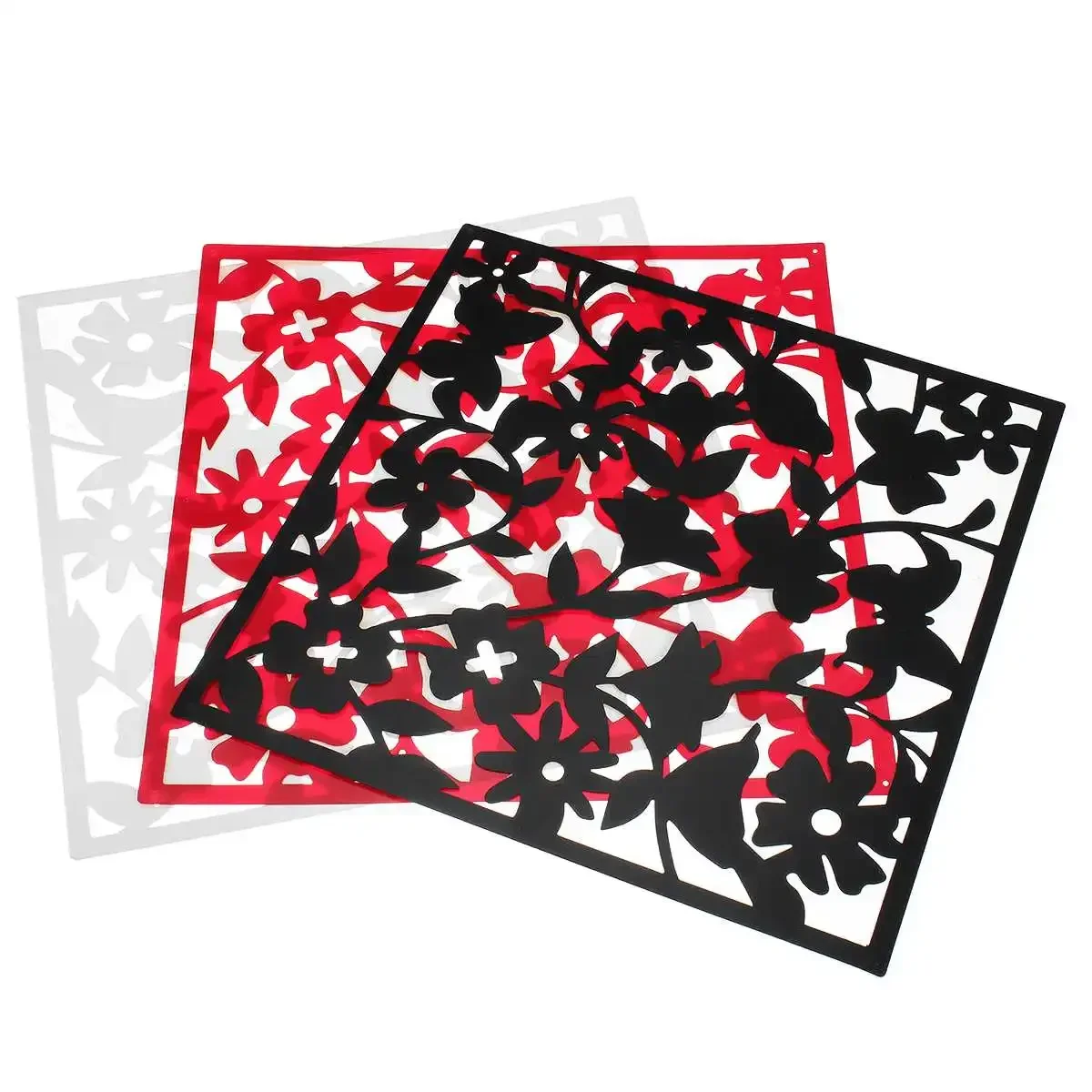 White/Black/Red 12pcs For Home Fashion Bird Flower Leaf Hanging Screen Partition Divider Panel Room Curtain Home