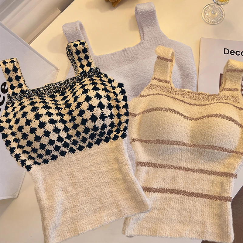 Fashion New Winter Body Top Corset Women Undershirt Slim Vest With Bra Lambswool Thermal Underwear Bottoming Basic Pant Homewear